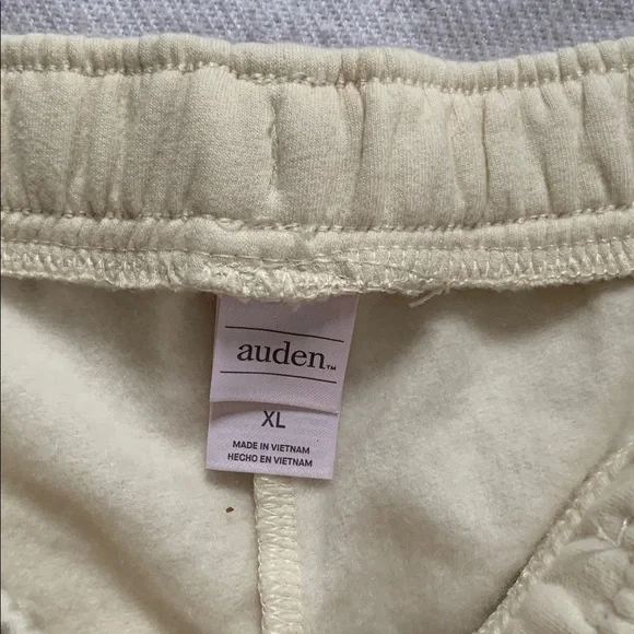 Auden Cream Fleece sweatpants size XL wide leg new without tags - Picture 2 of 6